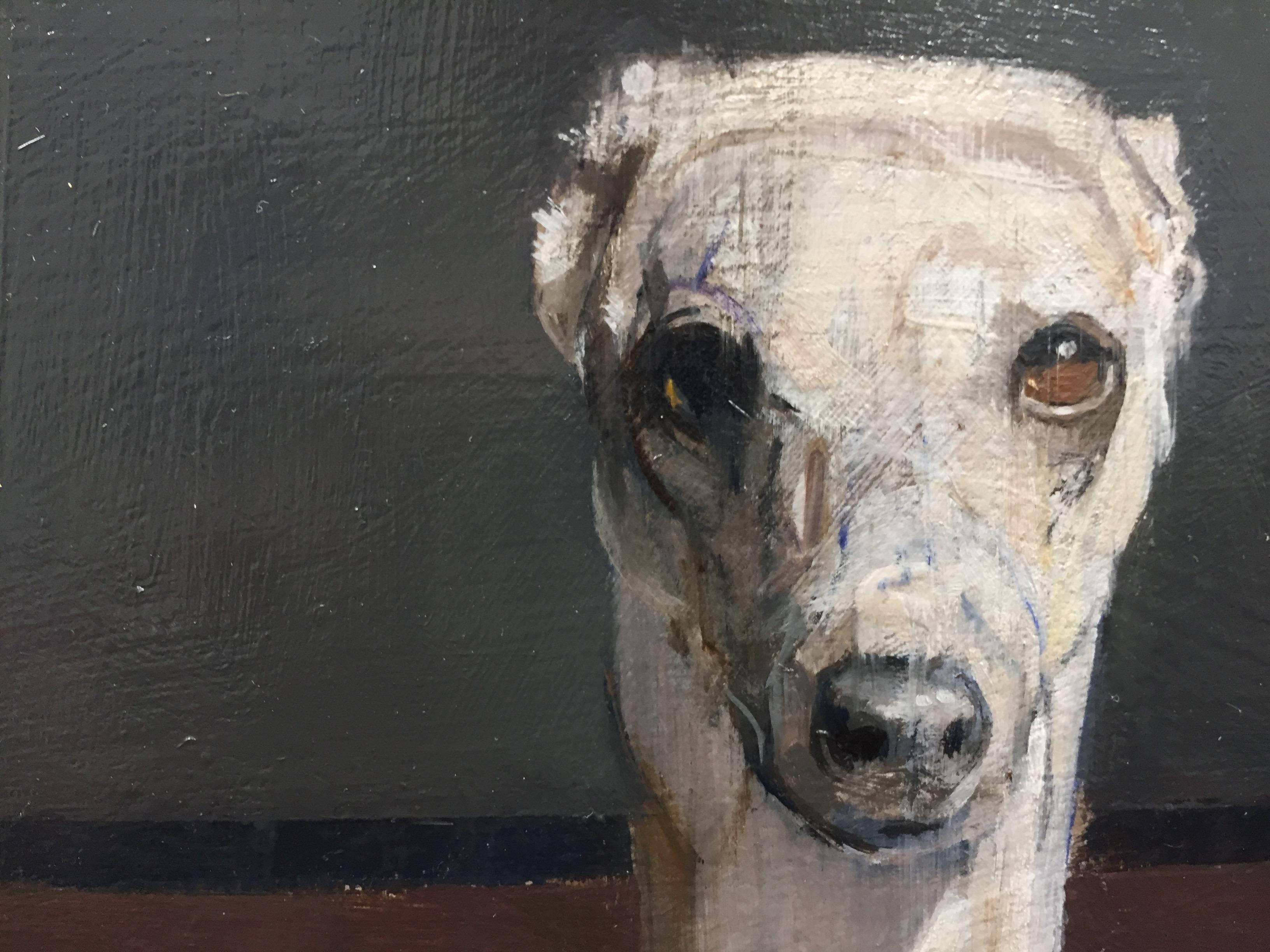 Dog in the light, 21st Century Contemporary Painting of a dog by Pieter Pander 2