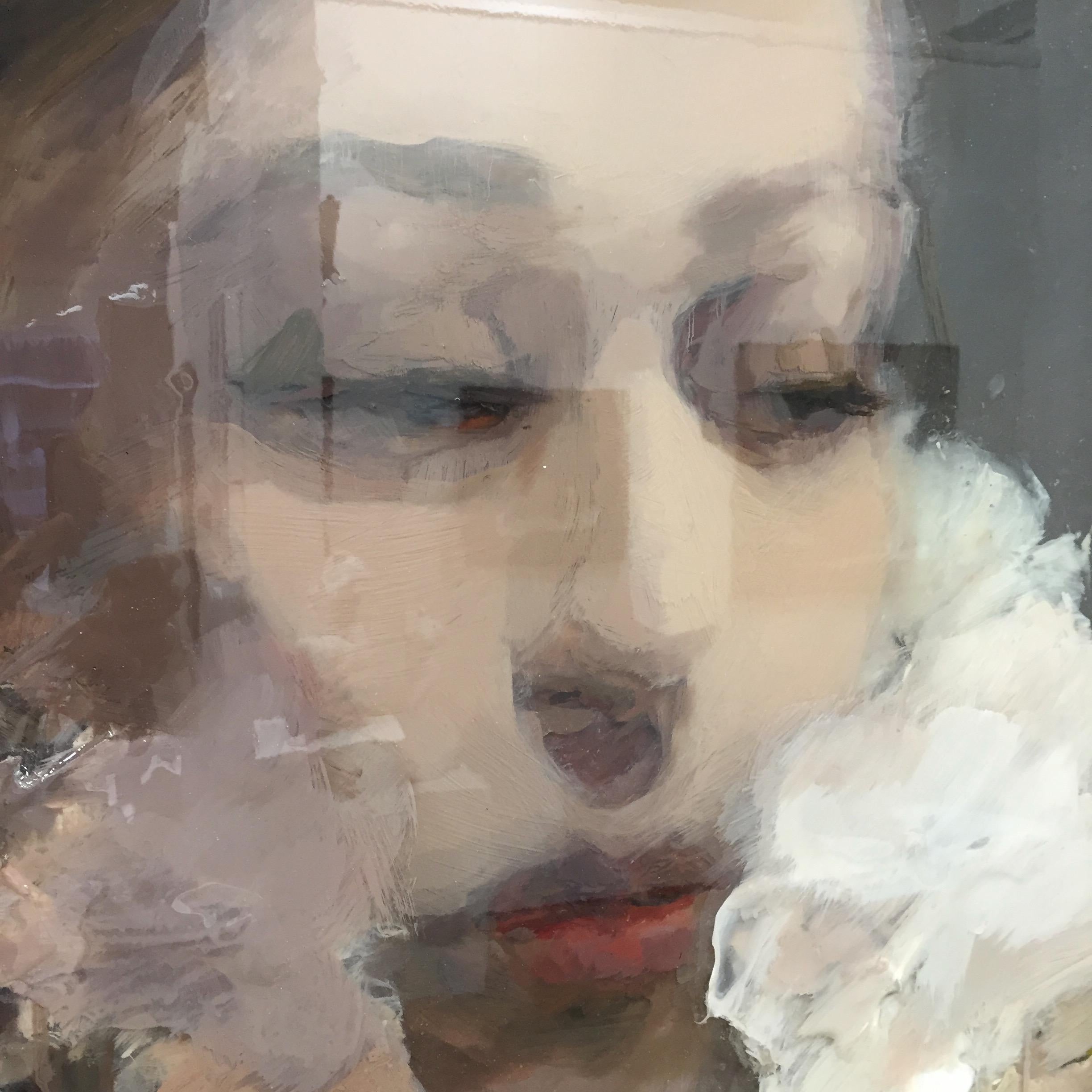 Soft, 21st Century portrait painting, Acrylic & Epoxy layers by Anne-Rixt Kuik 4