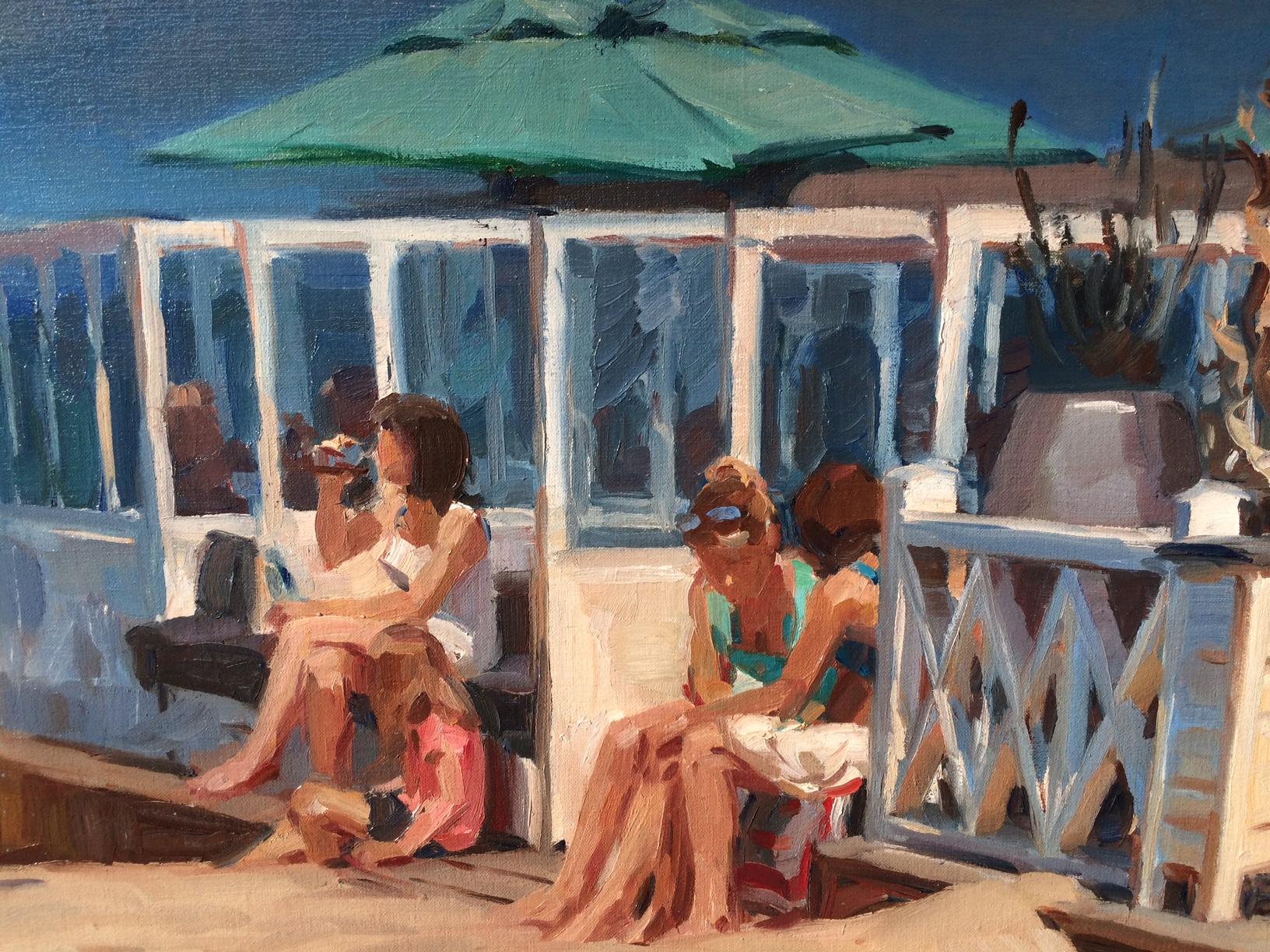 Beach sunrise and beach tent, 21st Century contemporary landscape, Hans Versfelt 2