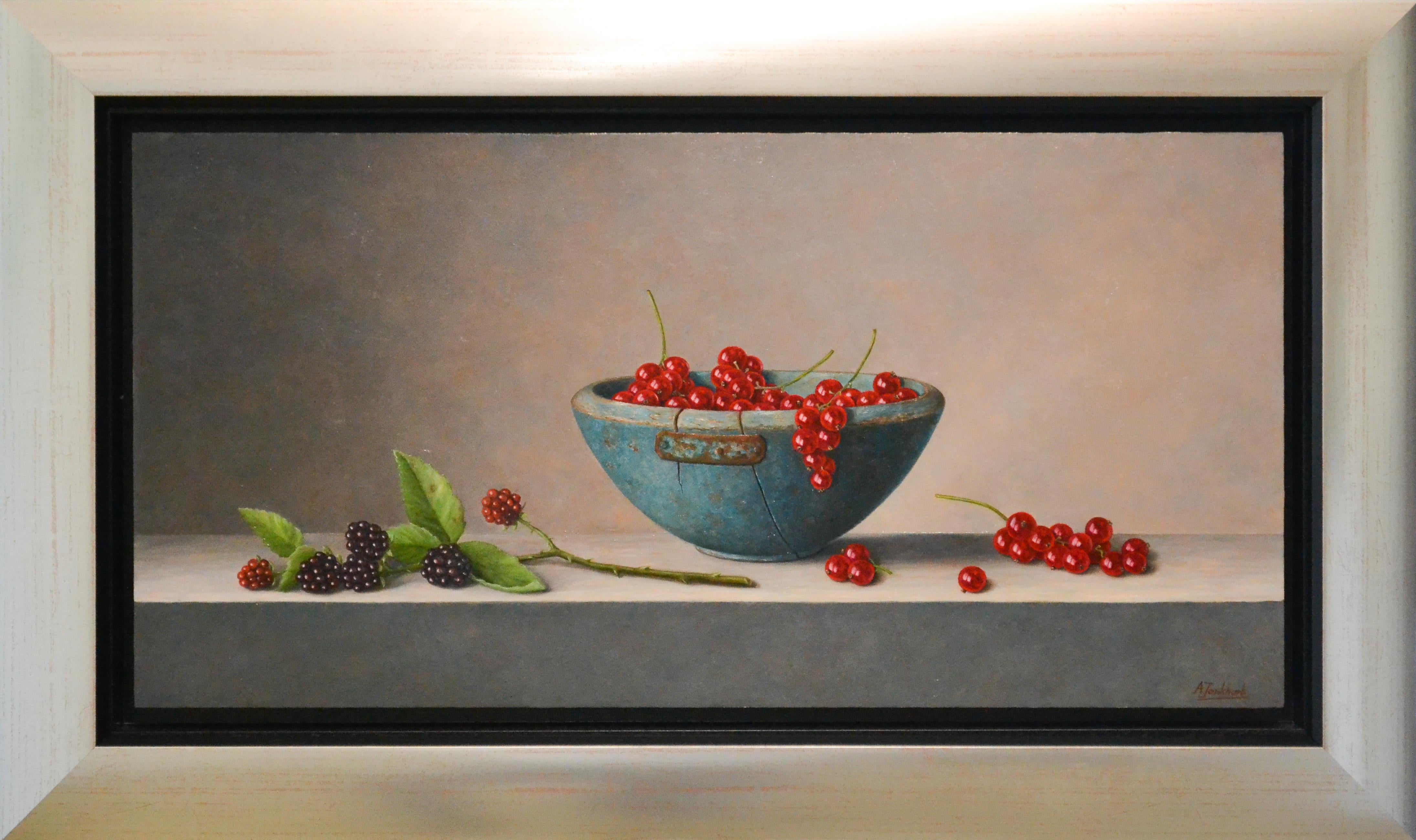Blackberries& Berries -21st Century contemporary still-life painting A. Jonkhart - Painting by Annelies Jonkhart