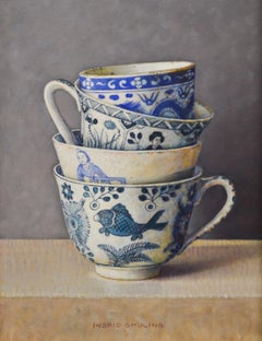 Cups and bowls, 21st Century contemporary Still-life painting by Ingrid Smuling