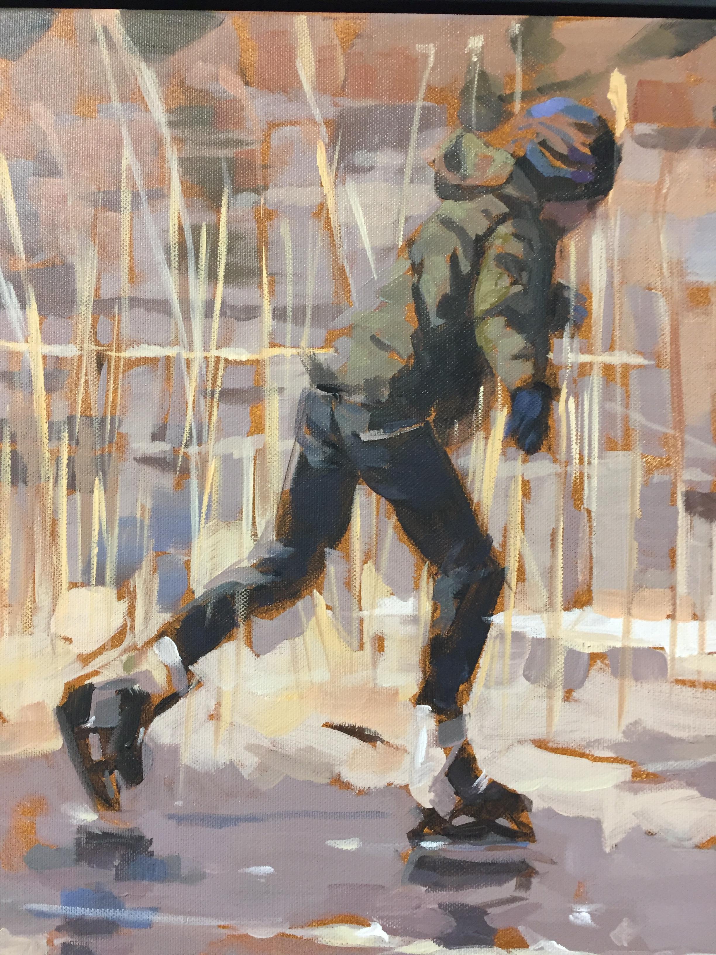 Ice Skating boy- 21st Century Contemporary Figurative Painting by Mitzy Renooy 3