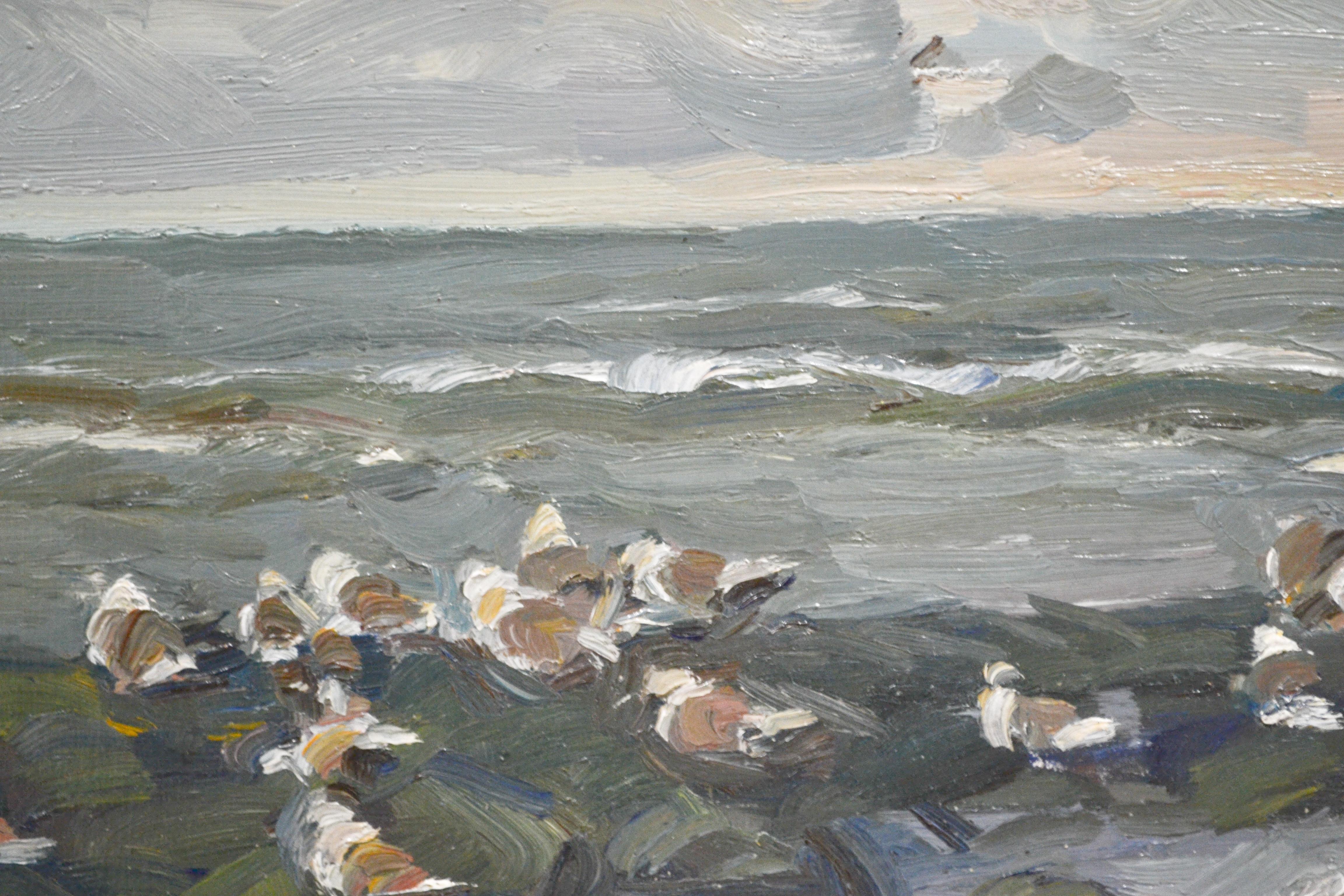Seagulls on the Rocks, Hans Versfelt, 21st Century Contemporary Painting 1