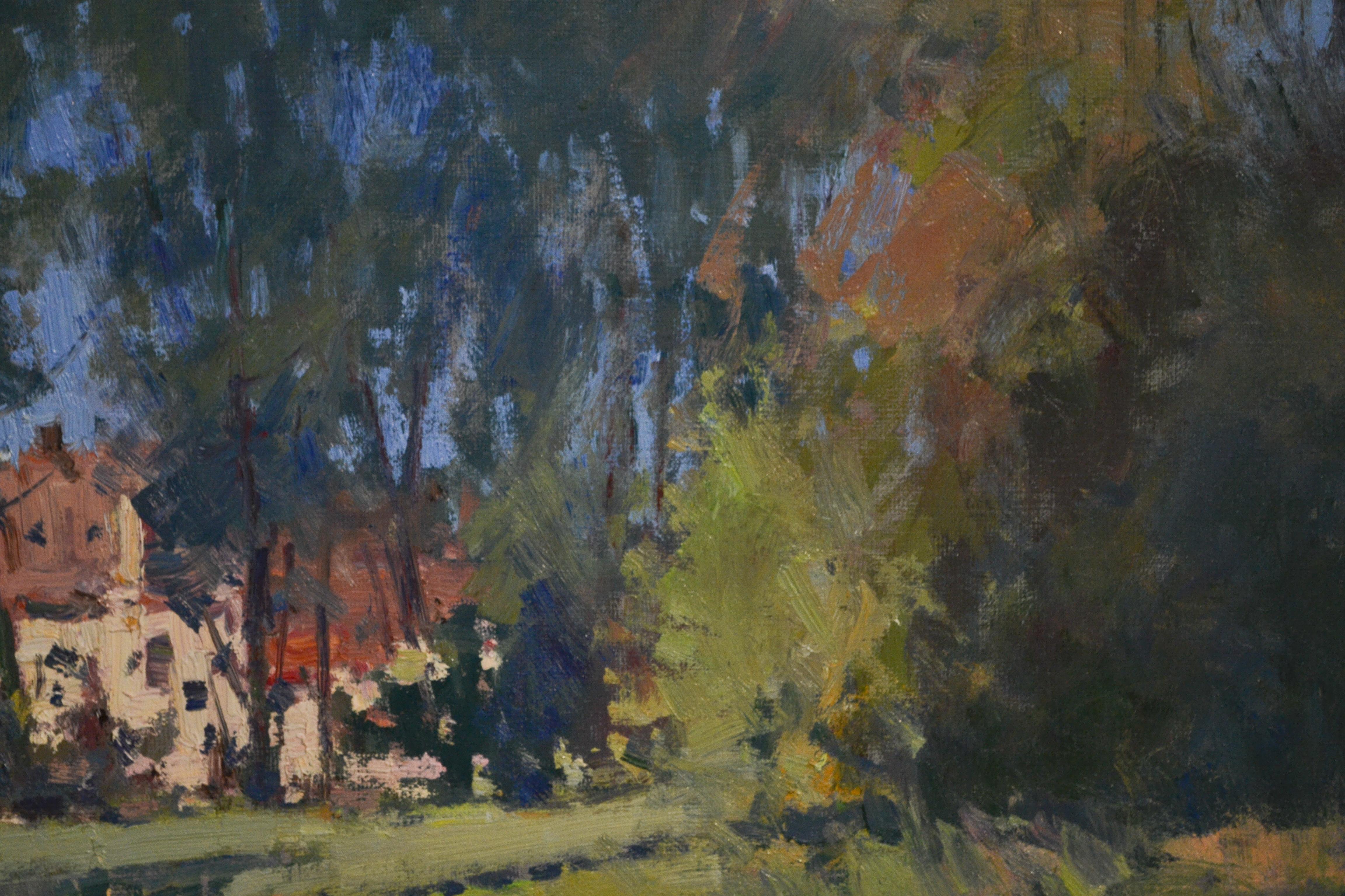 Haironville, Jos Salvaggio, peinture contemporaine du XXIe siècle - Gris Landscape Painting par José Salvaggio