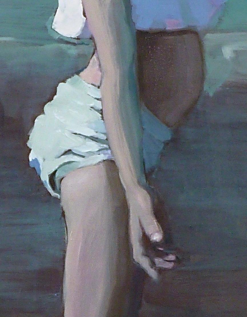 Standing Still n° 1 120 x 60 cm olieverf - Contemporain Painting par Mitzy Renooy