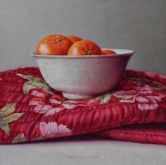 Tangerines on Flower-Kimono, Ingrid Smuling, 21st Century Contemporary Painting