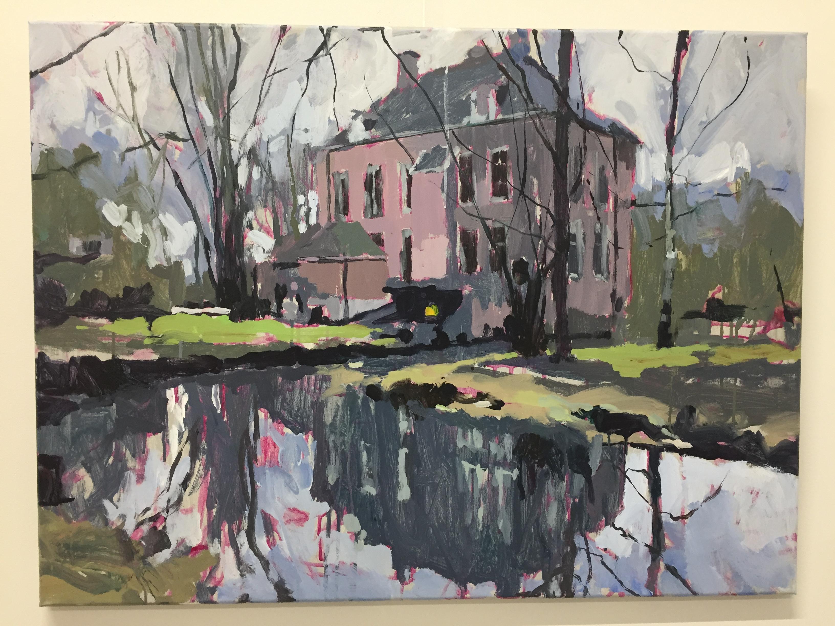 The Dutch Villa- Peinture de paysage contemporaine du 21e siècle par Eric Schutte en vente 1