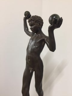 Tollit, 21st Century Contemporary Bronze Sculpture of a nude boy