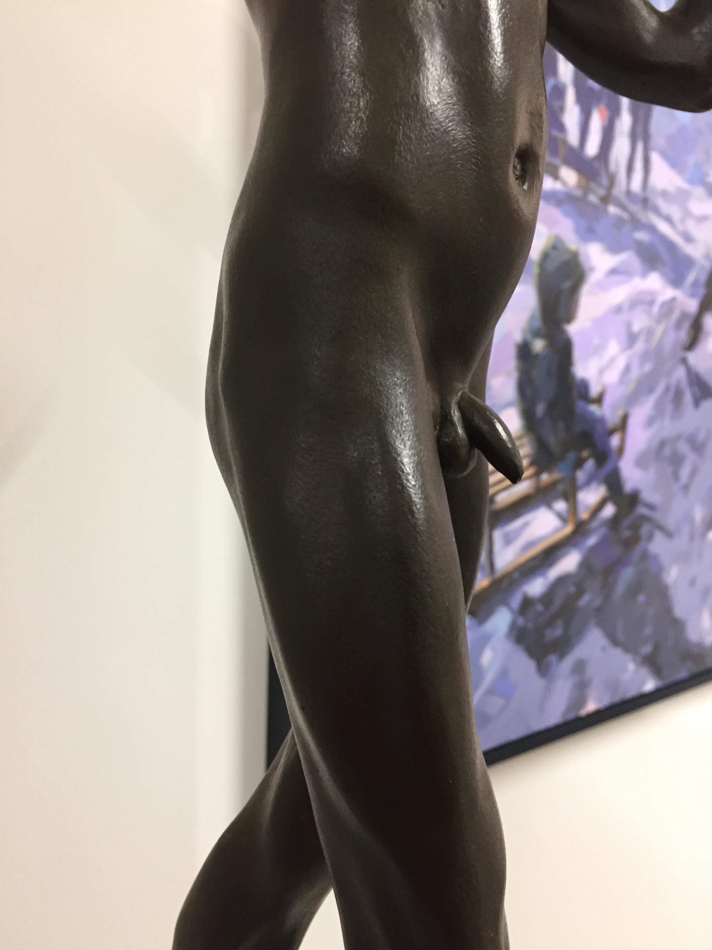 Tollit, 21st Century Contemporary Bronze Sculpture of a nude boy 1