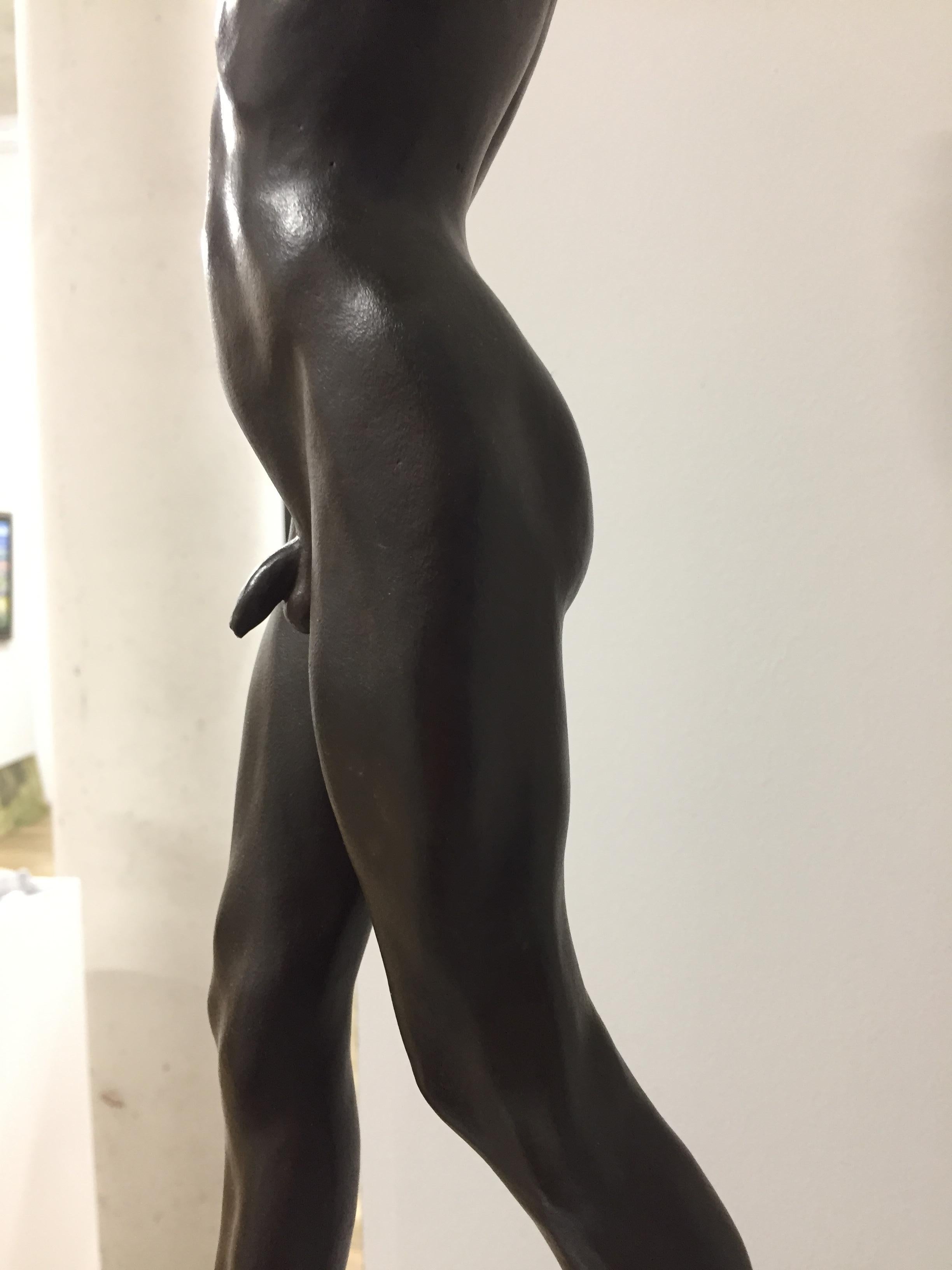Tollit, 21st Century Contemporary Bronze Sculpture of a nude boy 2