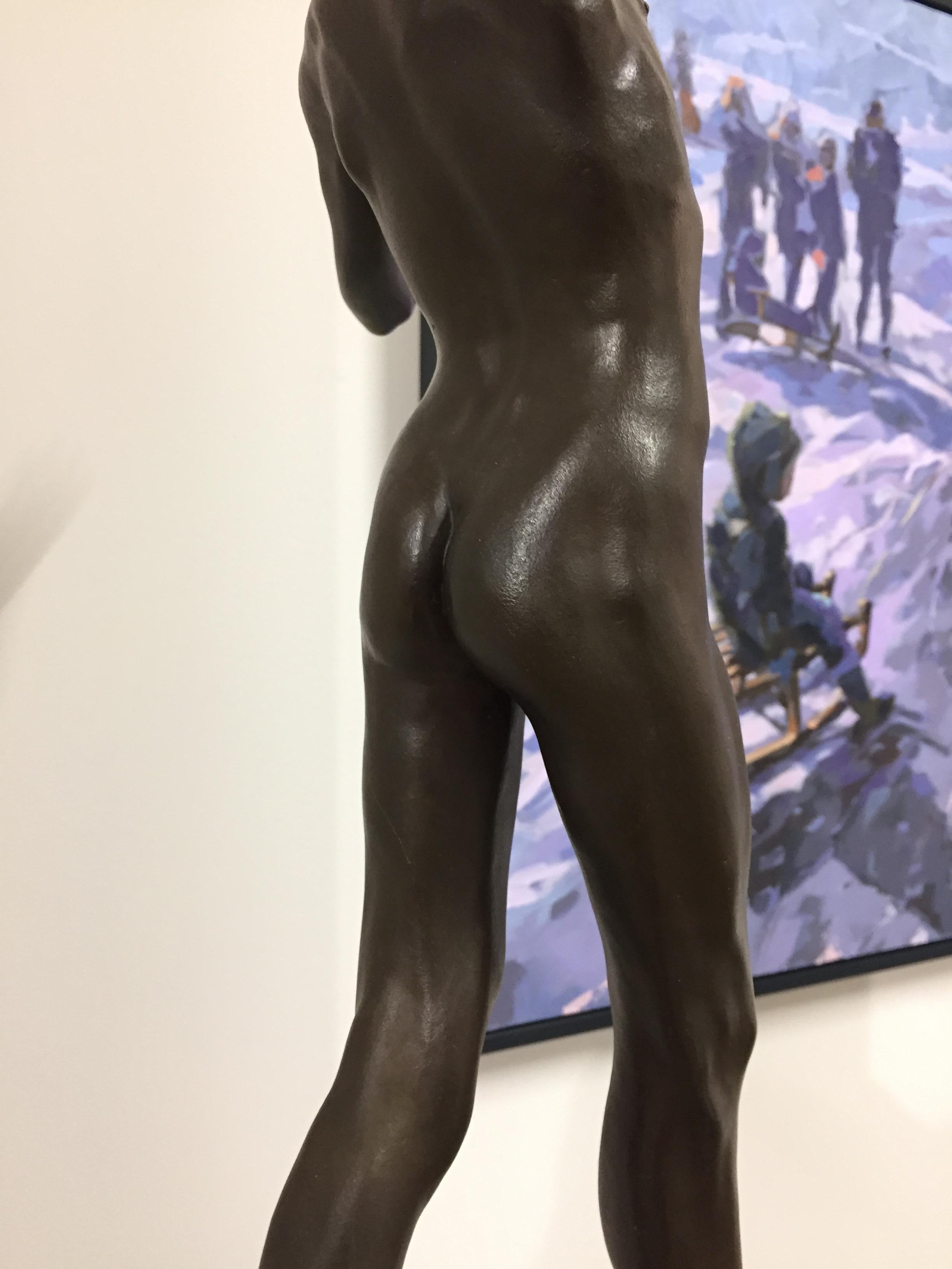 Tollit, 21st Century Contemporary Bronze Sculpture of a nude boy 3