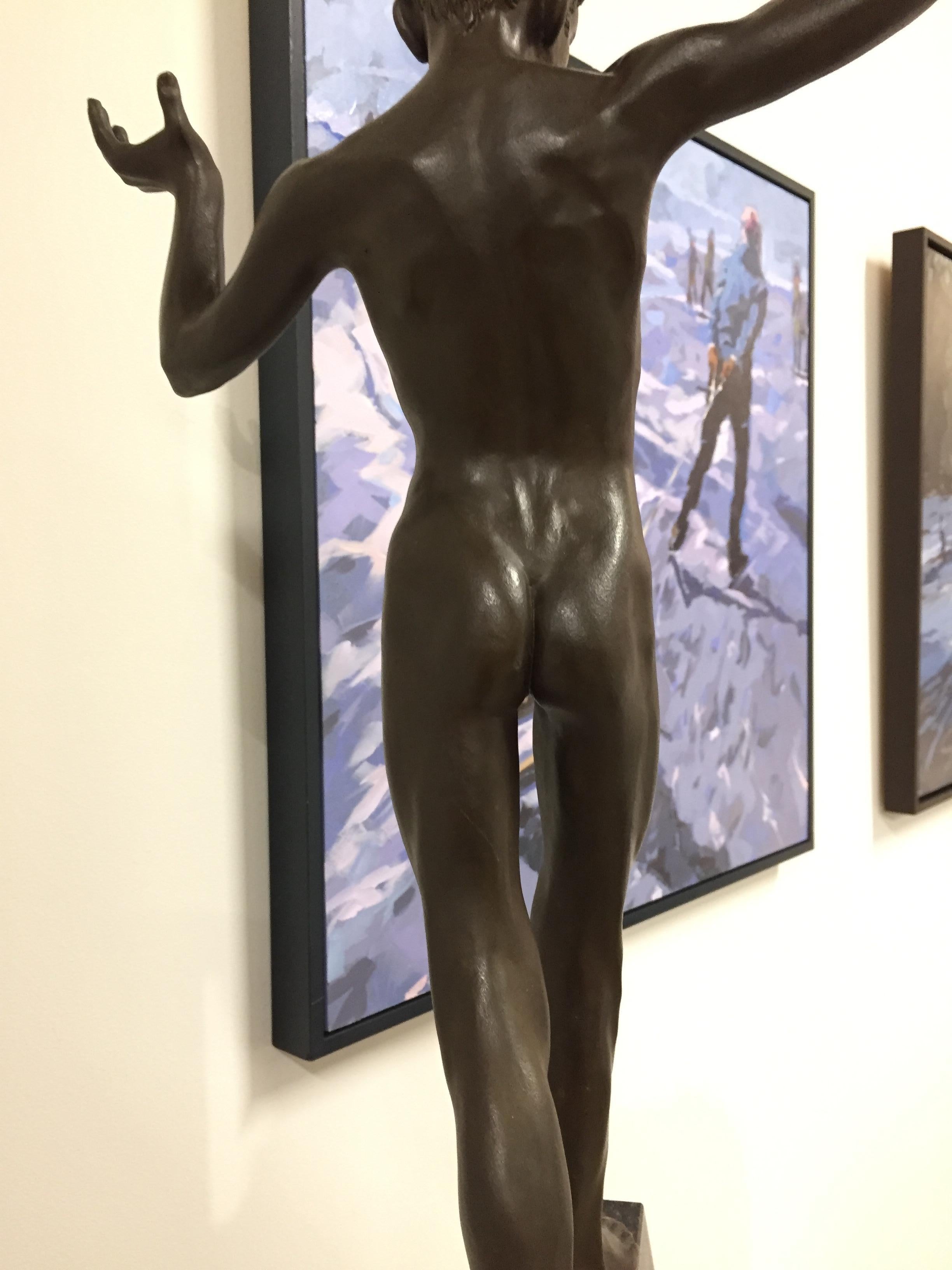 Tollit, 21st Century Contemporary Bronze Sculpture of a nude boy 4