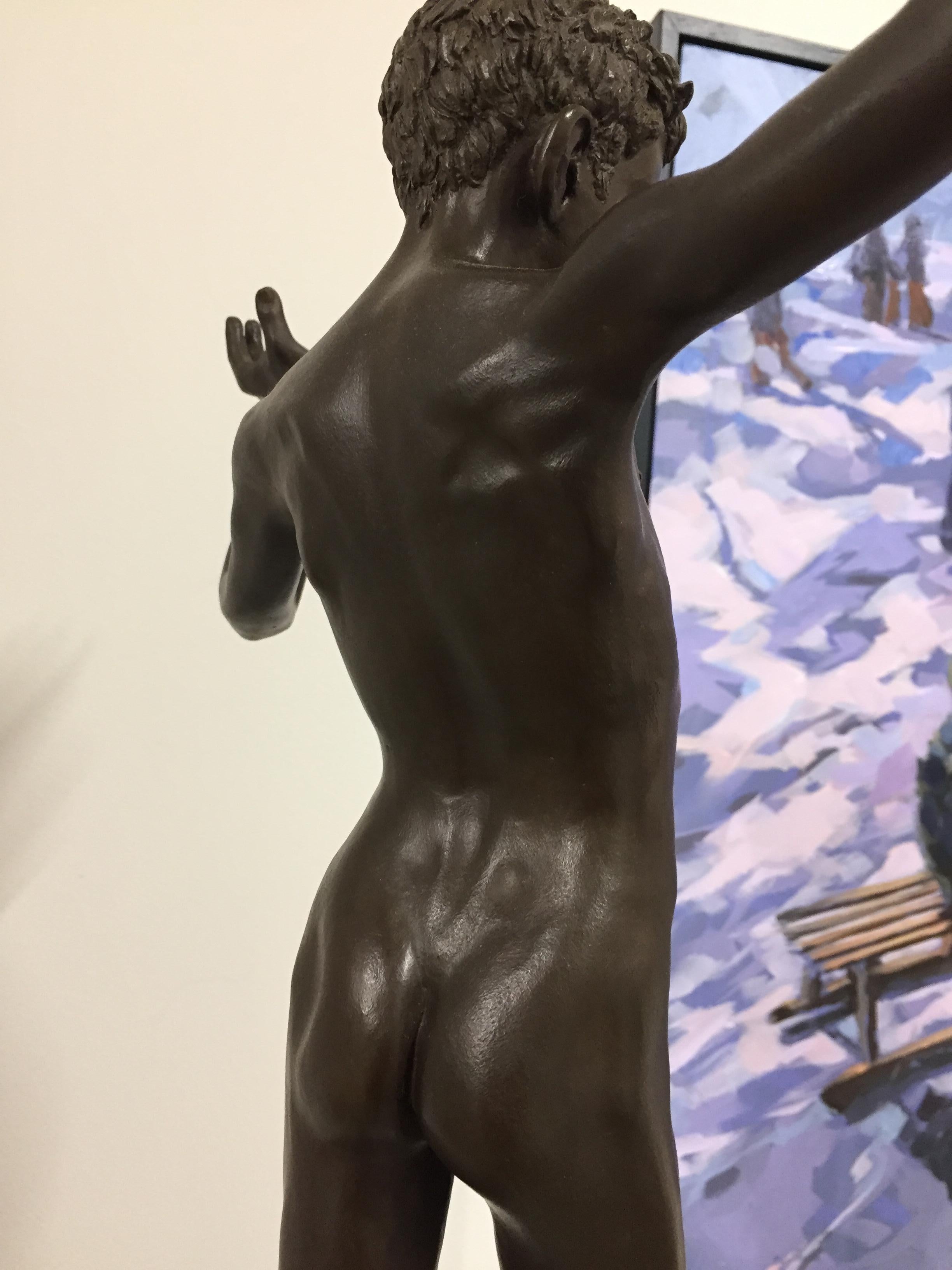 Tollit, 21st Century Contemporary Bronze Sculpture of a nude boy 9