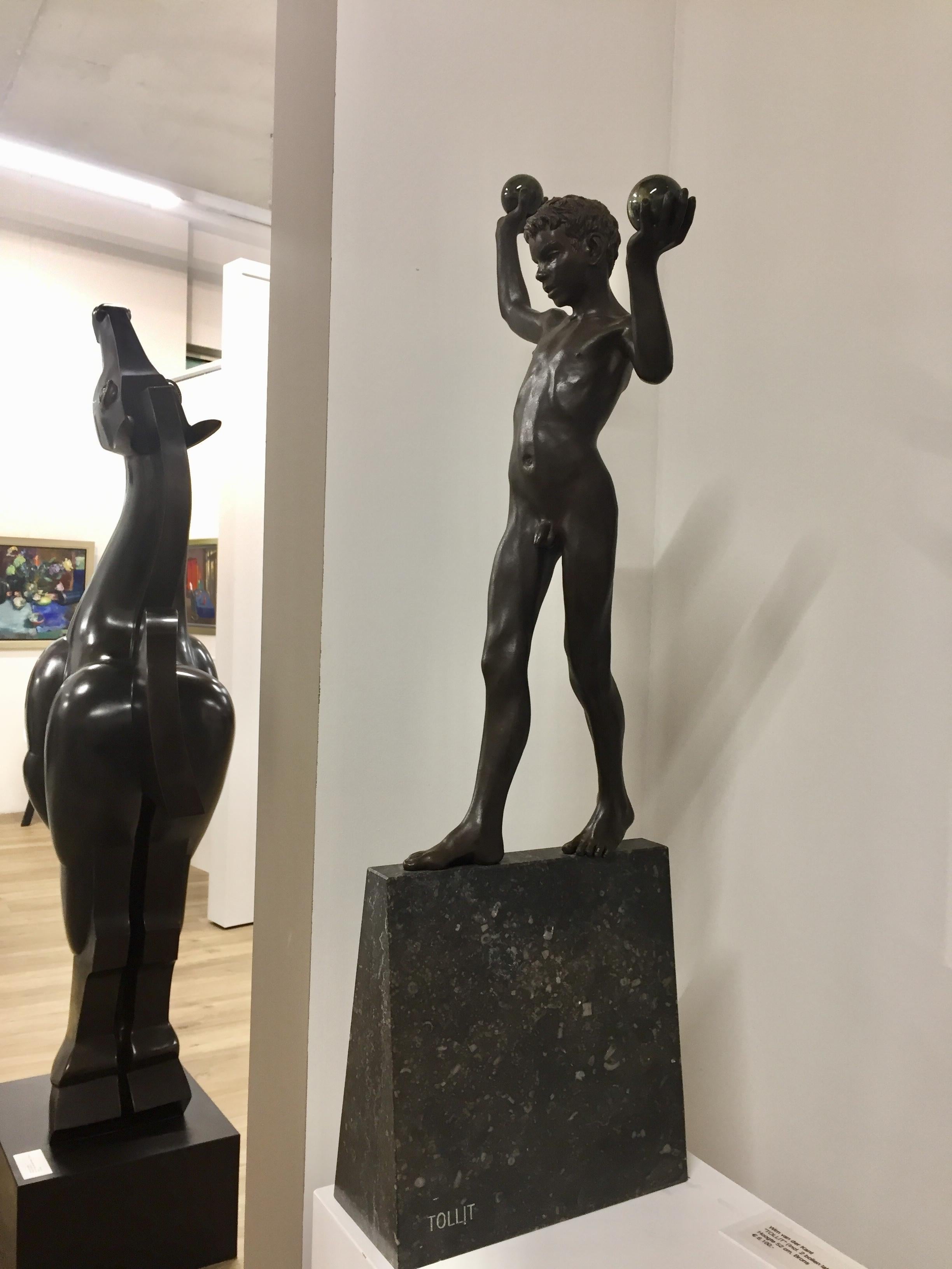 Tollit, 21st Century Contemporary Bronze Sculpture of a nude boy 11