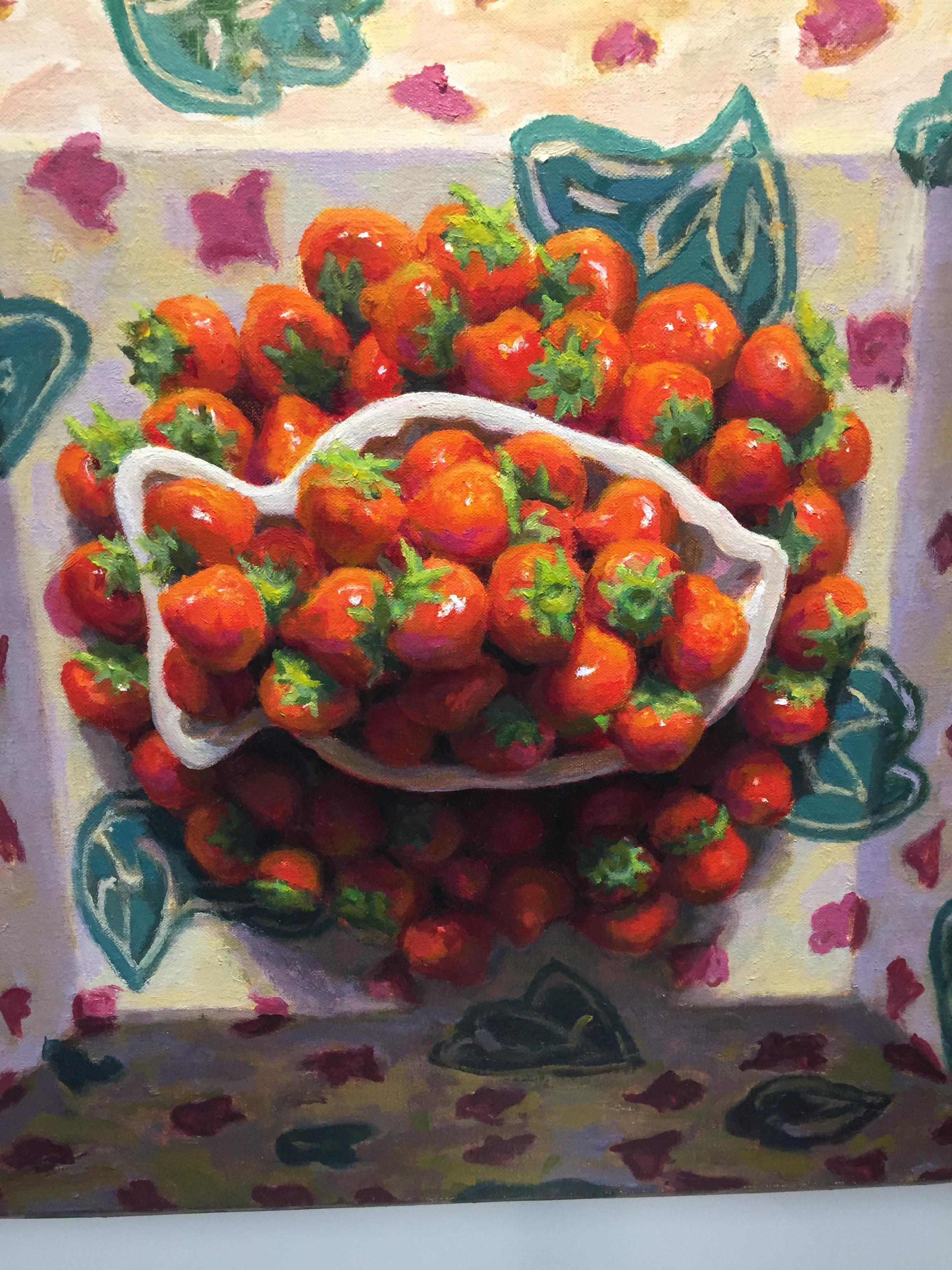 Schale mit Erdbeerbeeren – Stillleben des niederländischen Mario ter Braak aus dem 21. Jahrhundert 5