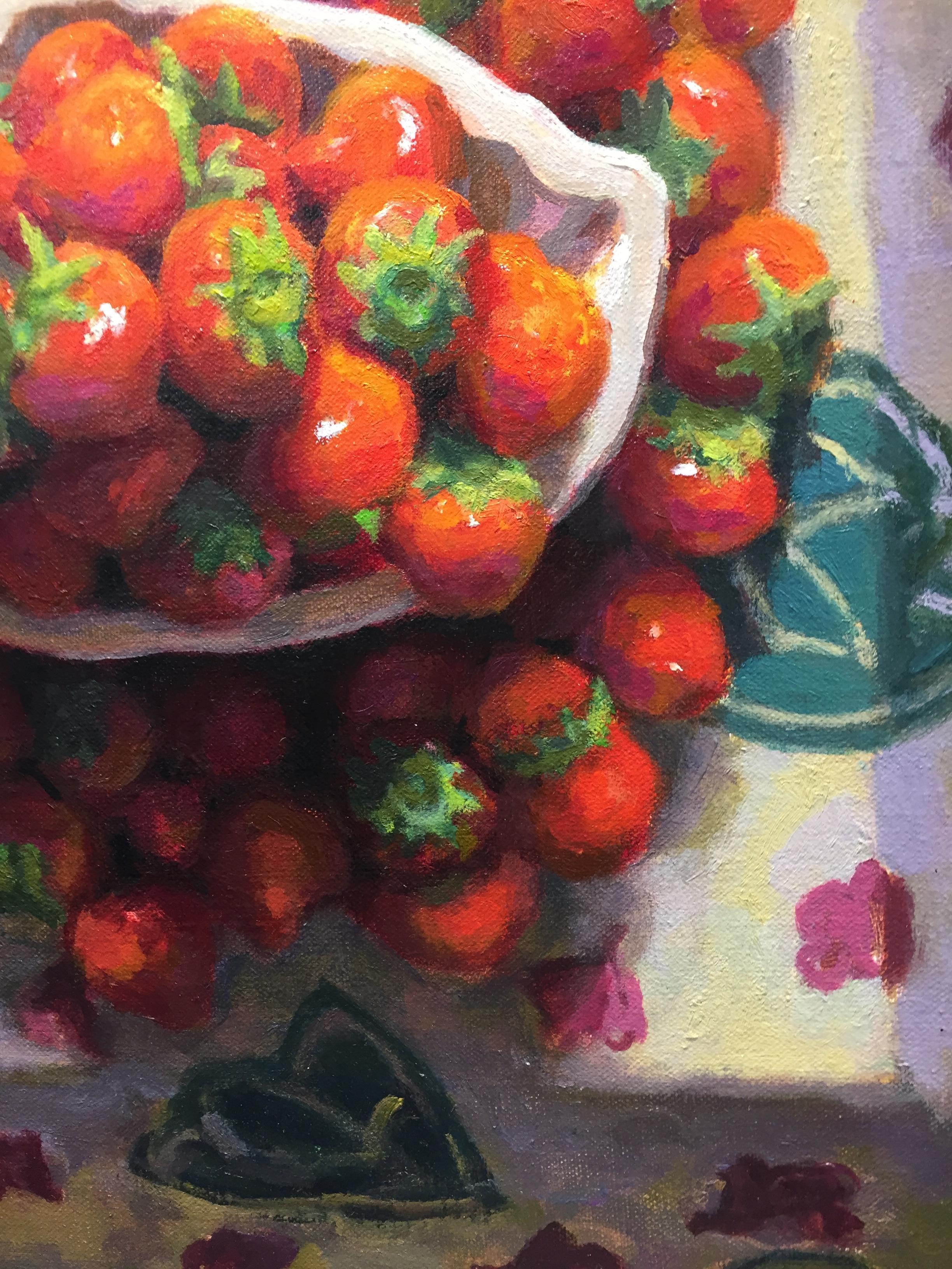 Schale mit Erdbeerbeeren – Stillleben des niederländischen Mario ter Braak aus dem 21. Jahrhundert 6