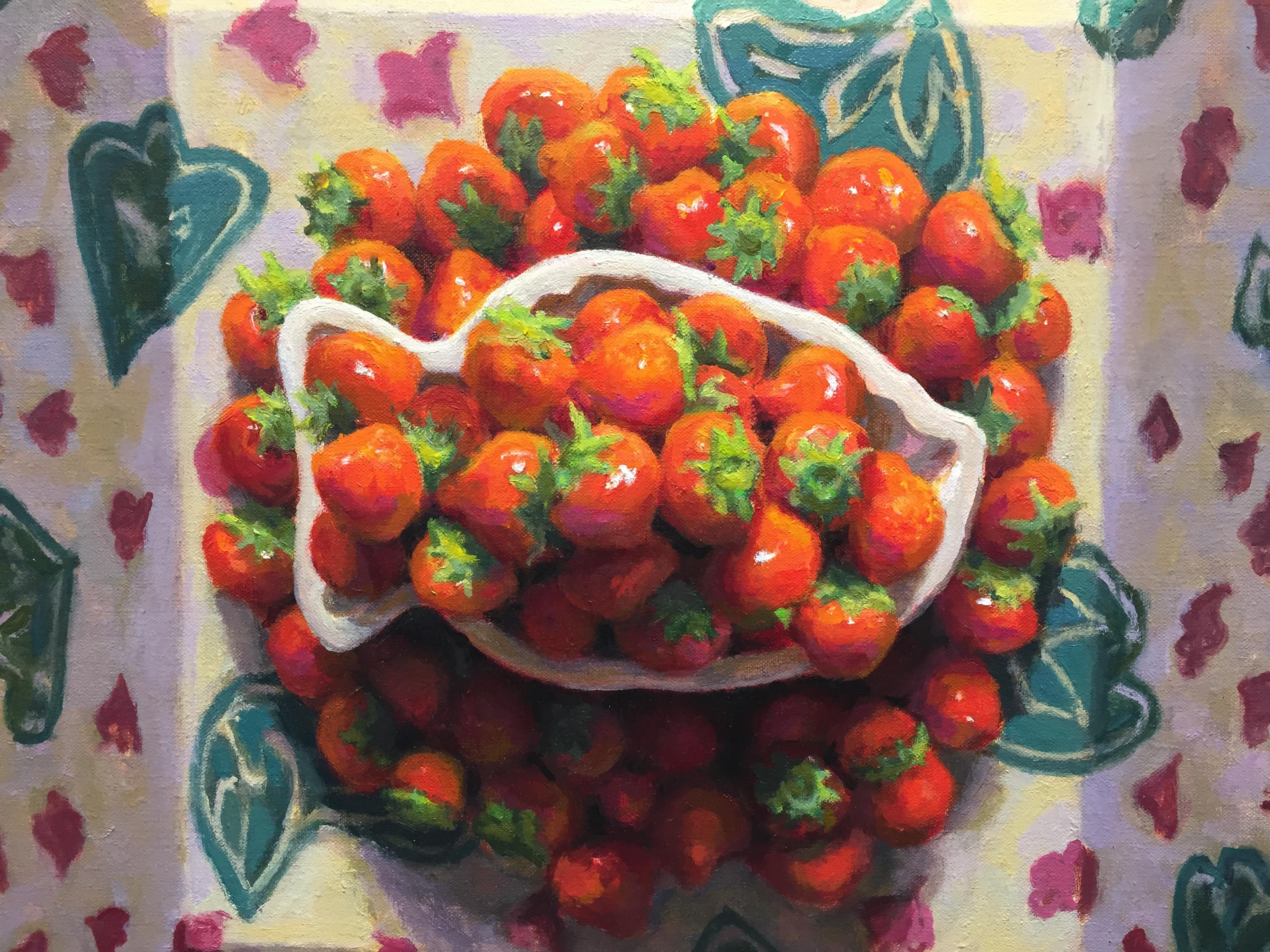 Schale mit Erdbeerbeeren – Stillleben des niederländischen Mario ter Braak aus dem 21. Jahrhundert 3