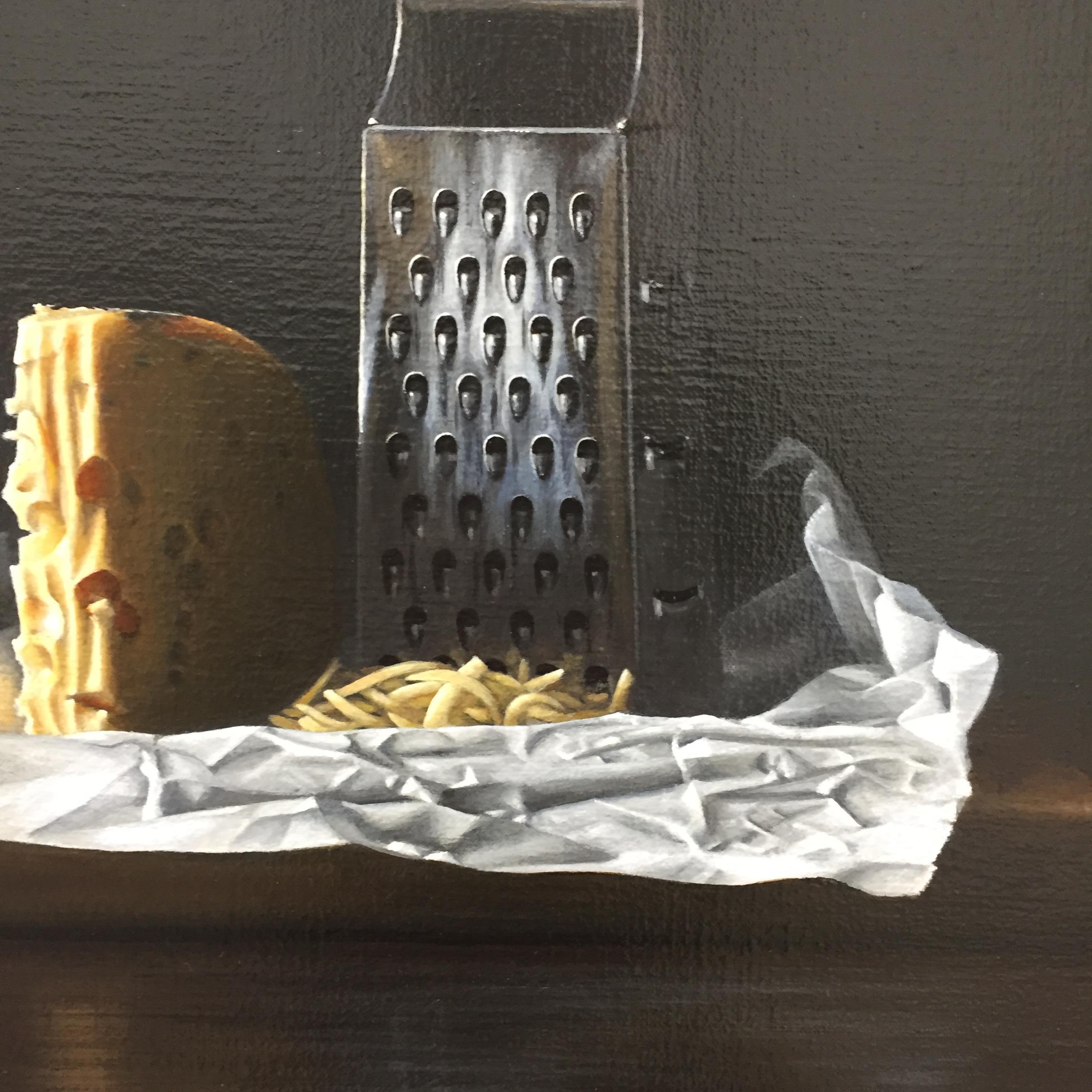 Grated Cheese- 21st Century Contemporary Still-life Painting by Heidi von Faber 4