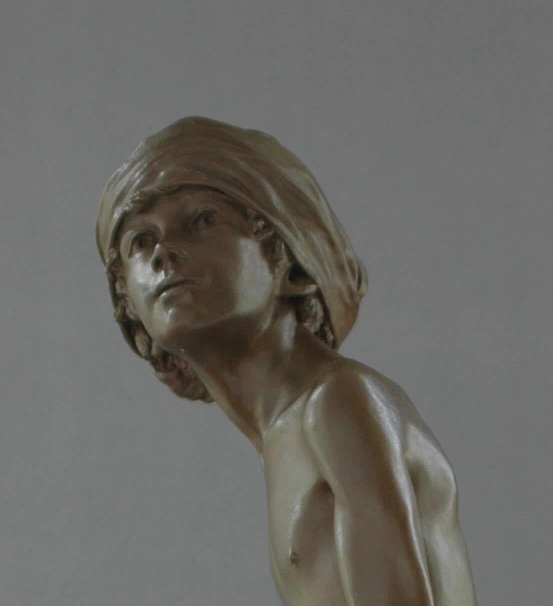 Respectus- 21st Century Contemporary Bronze Sculpture Nude Boy Wim van der Kant 2