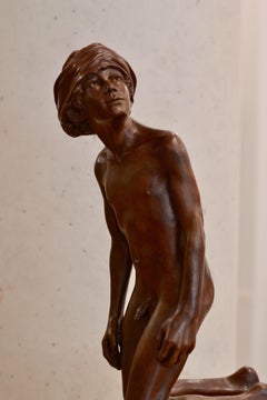 Respectus- 21st Century Contemporary Bronze Sculpture Nude Boy Wim van der Kant