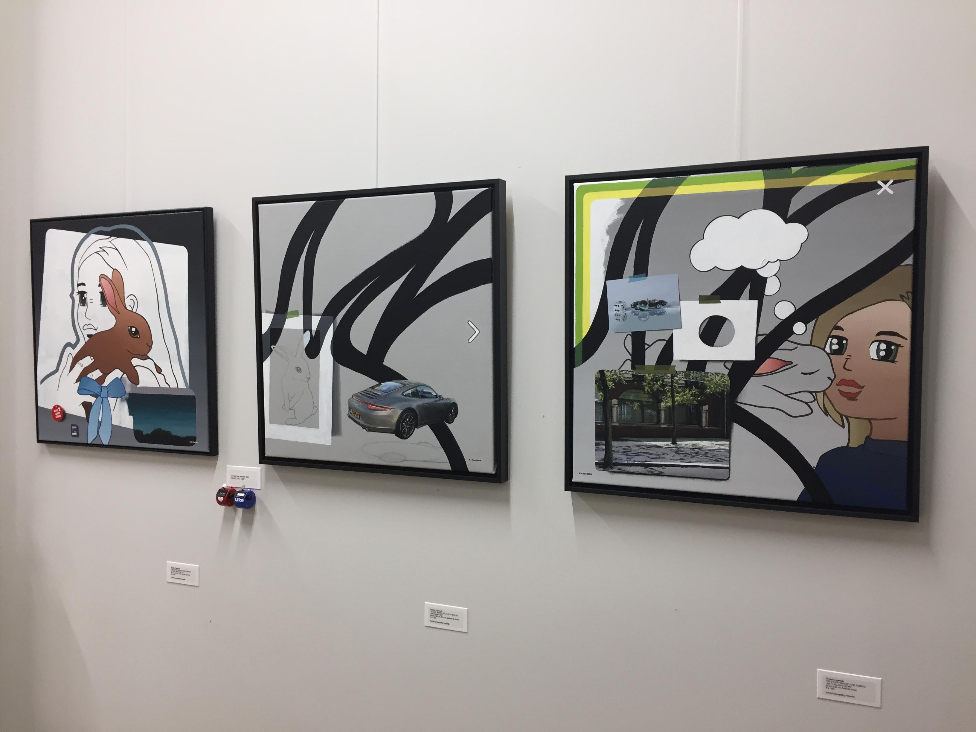 Todo está bien, disfruta - Pintura realista holandesa contemporánea del siglo XXI - Painting Contemporáneo de Rineke Engwerda
