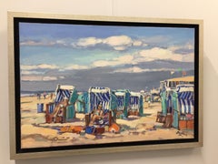 Beach Stables, Bergen- 21 st Century Dutch Impressionistic Plein Air Painting
