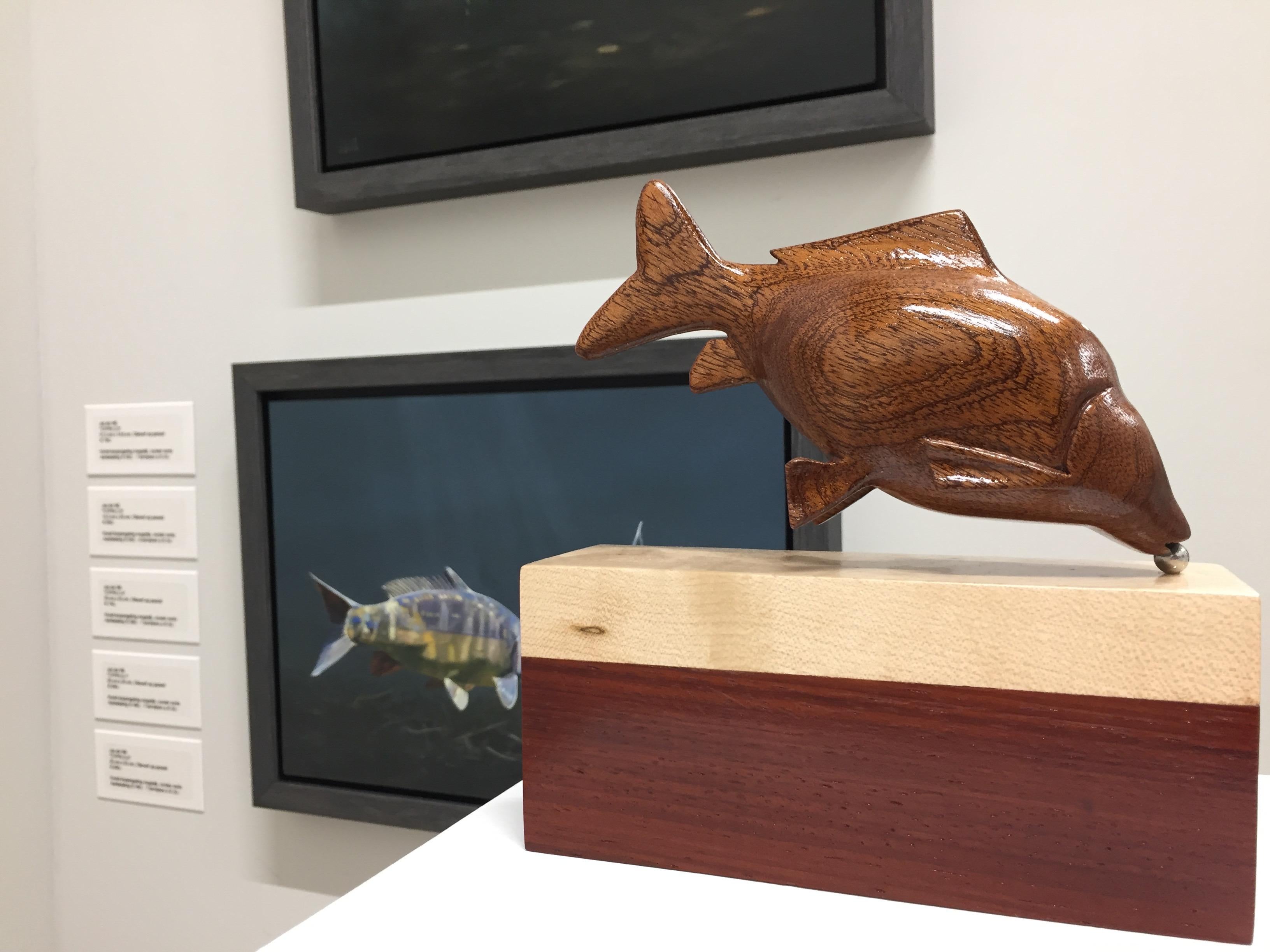 Cypri Fatty-21st Century Contemporary Wooden Sculpture, a Fish out of wood 3