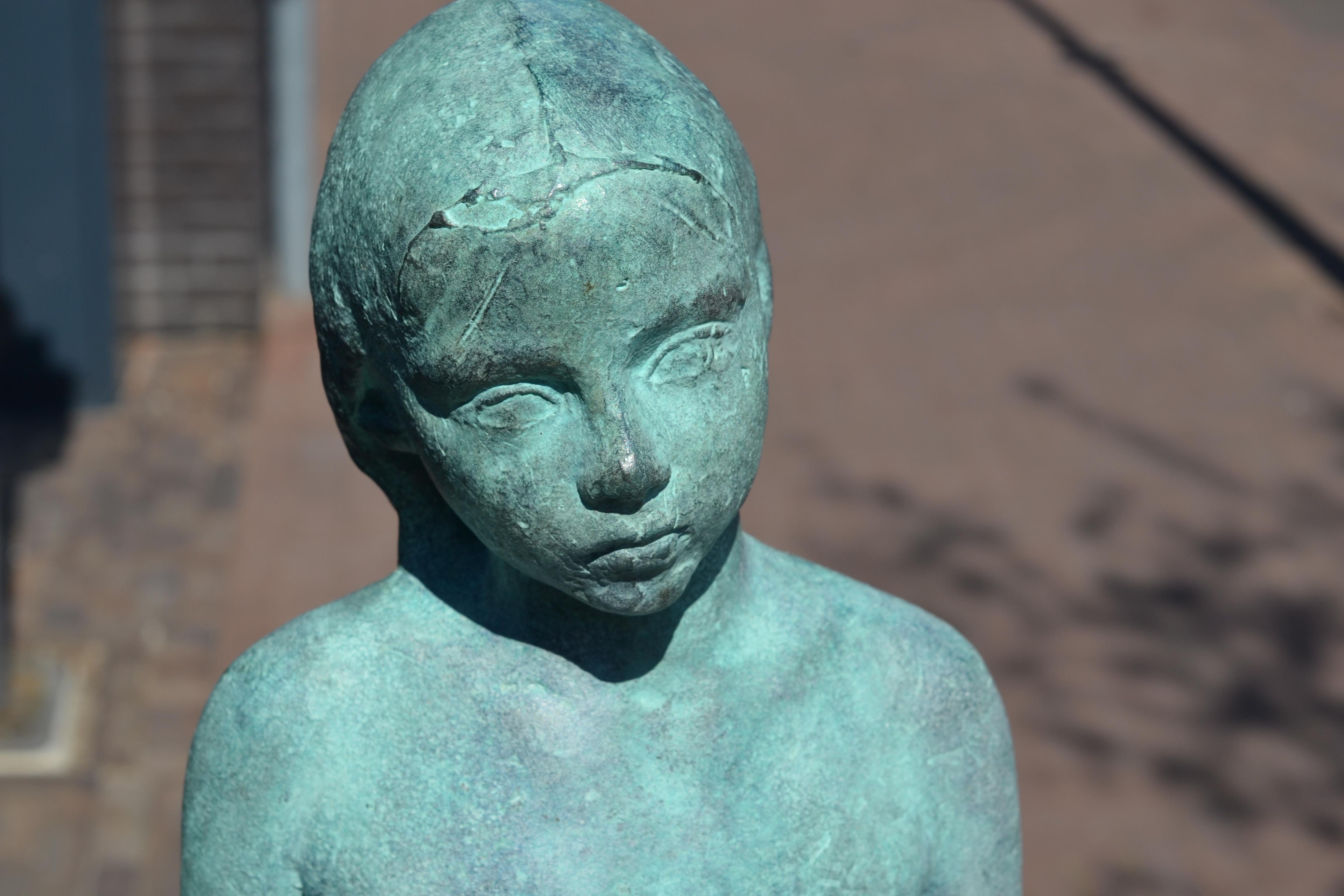 Girl, standing- 21st Century Contemporary Bronze Sculpture of a Young Girl 12
