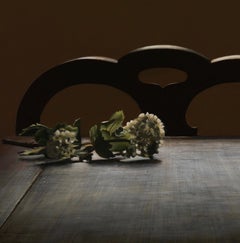 Flower on the table- 21st Century Contemporary Realistic Still-life painting