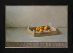 Casket with Pears- 21st Century Contemporary Still-life Painting