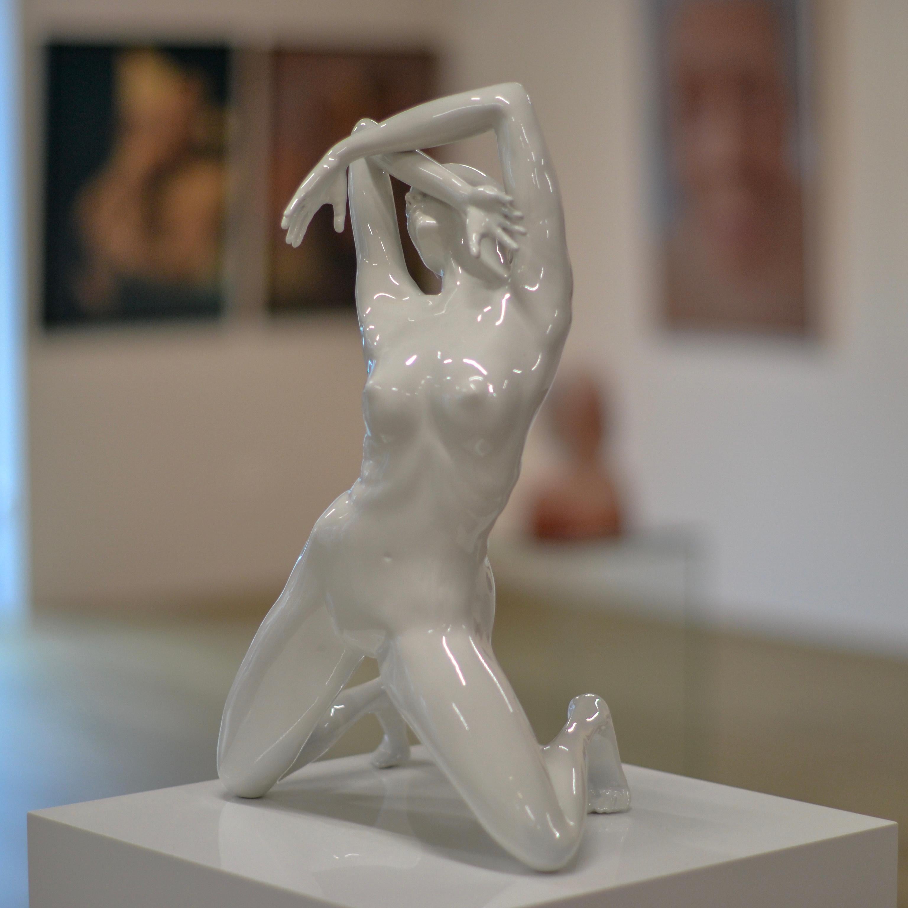 Protection - 21st Century Contemporary Nude Woman Sculpture , Neolith