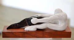 Troubled Identity – Jos de Wit, zeitgenössische Skulptur Nyatoh Holz, 21. Jahrhundert