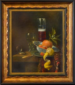 Peeled Lemon On The Table - Classic Style Oil Painting by Cornelis Le Mair 