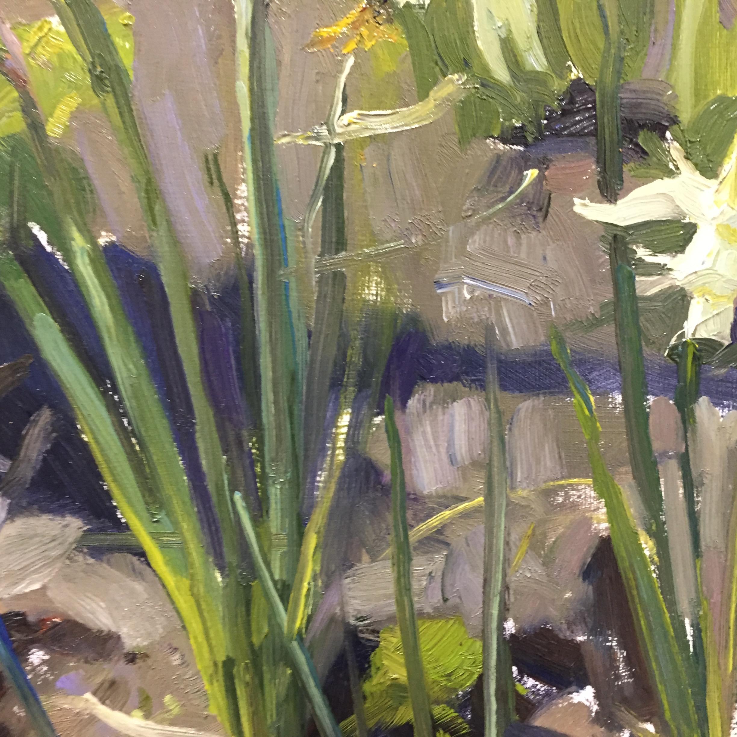 Daffodils- 21st Century Contemporary Still-life Painting of Flowers 5