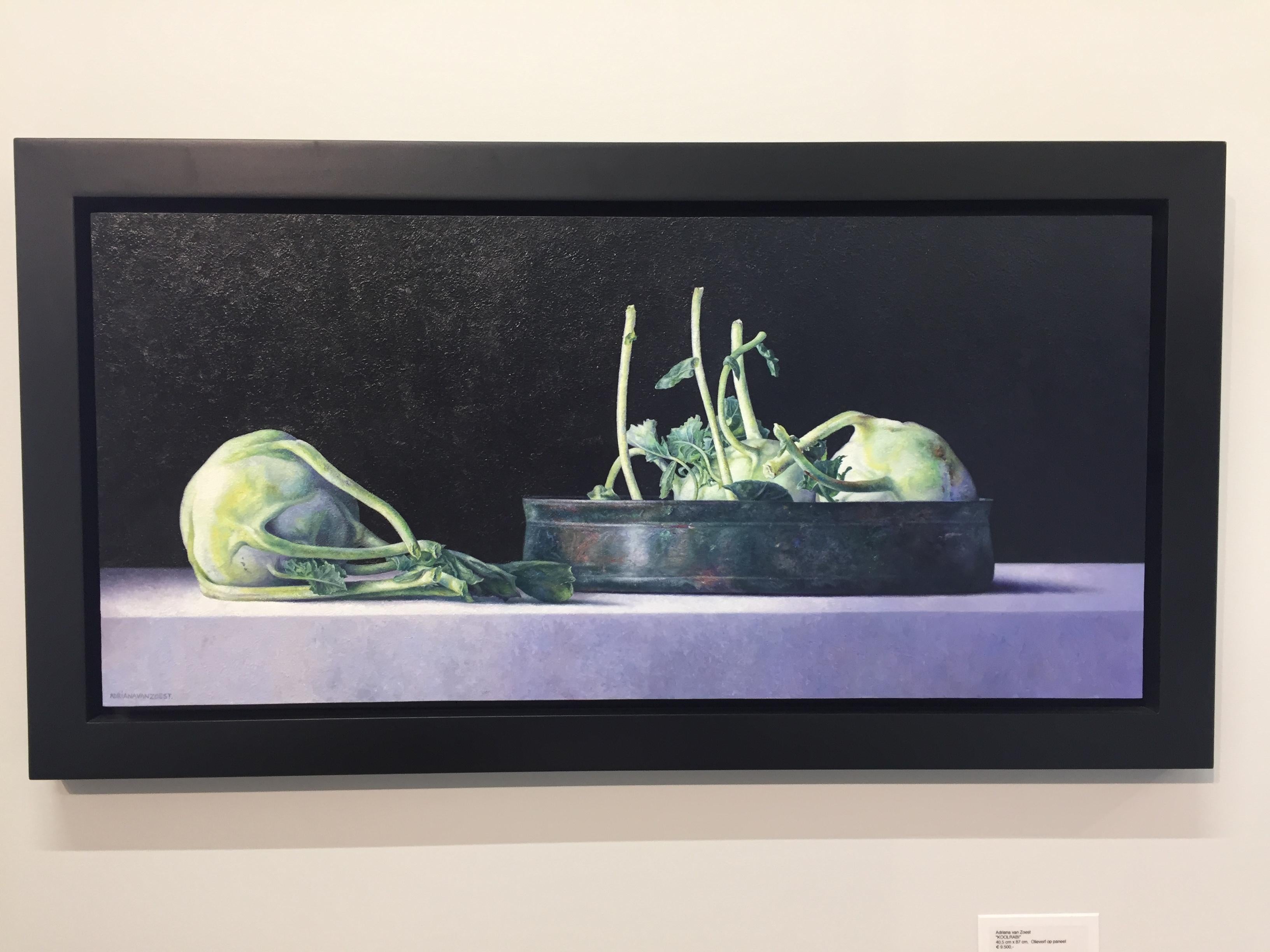 Kohlrabi- 21st Century Contemporary Dutch Still-life of Vegetables - Painting by Adriana van Zoest