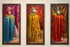 Still-life of an apple on a table-21st Century Contemporary Still-life Painting