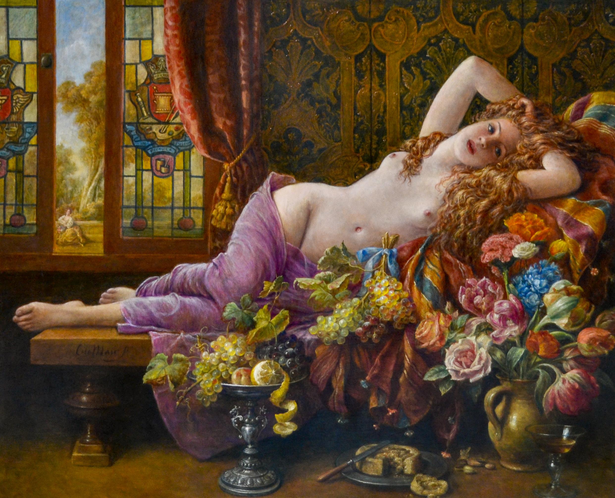 S'éveiller dans l'opulence - Cornelis Le Mair, peinture à l'huile contemporaine du 21e siècle en vente 2