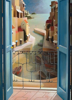 Home And Harbor - Michiel Schrijver 21st Century Contemporary Oil Painting
