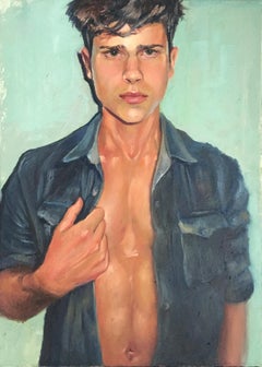 The Prettiest Star -21st Century Dutch Portrait Painting of a Beautiful Boy
