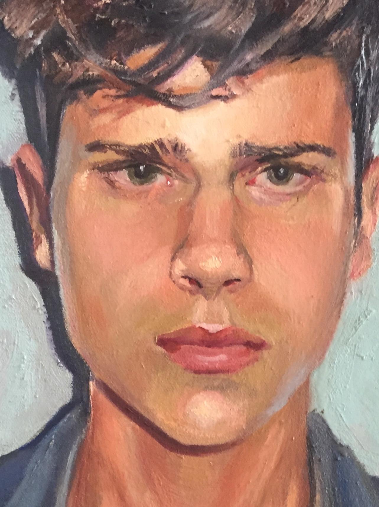 The Prettiest Star -21st Century Dutch Portrait Painting of a Beautiful Boy 2