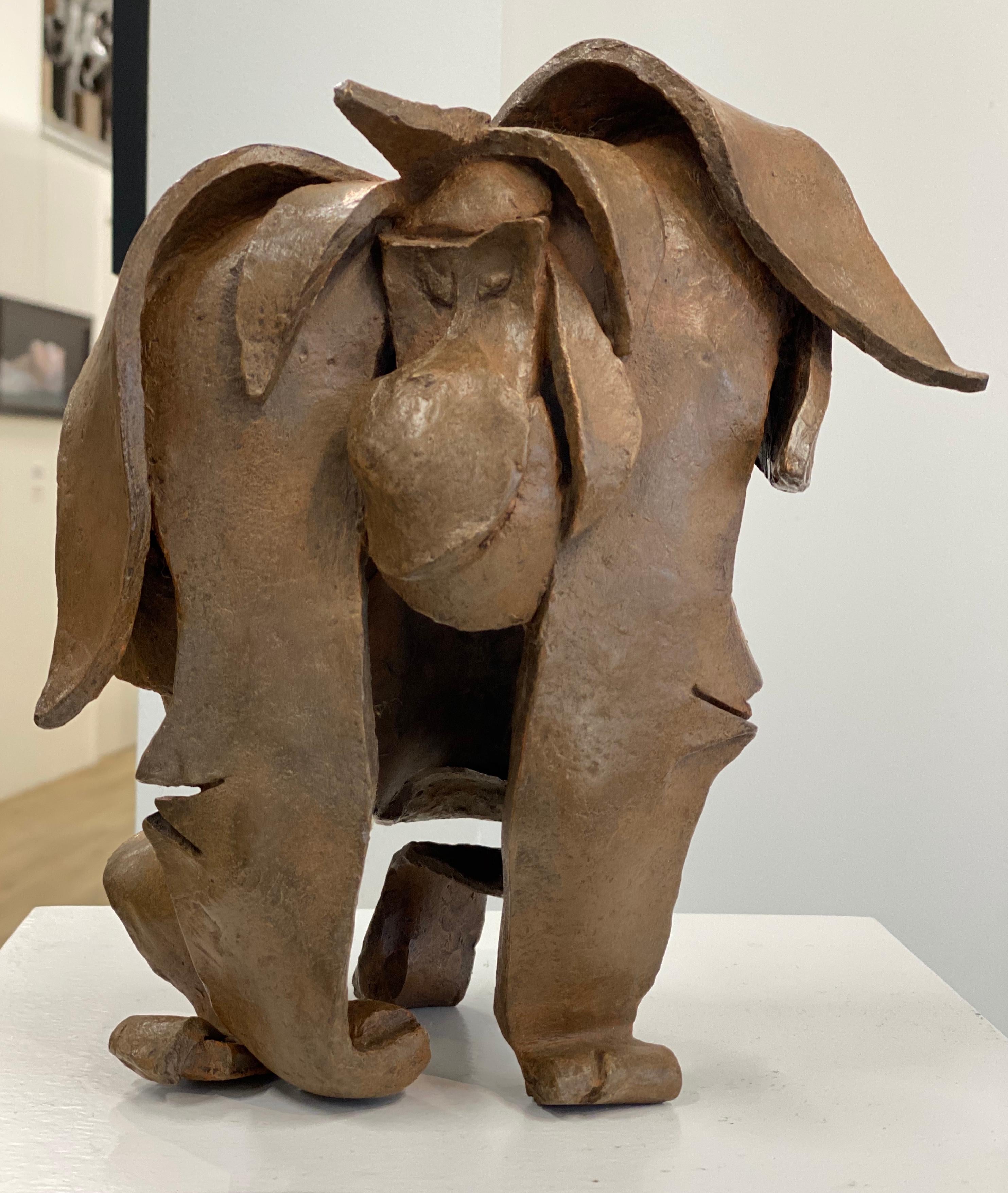 Forest Monkey- 21st Century bronze sculpture of an animal