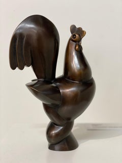 Pride- 21st Century Bronze sculpture of a rooster