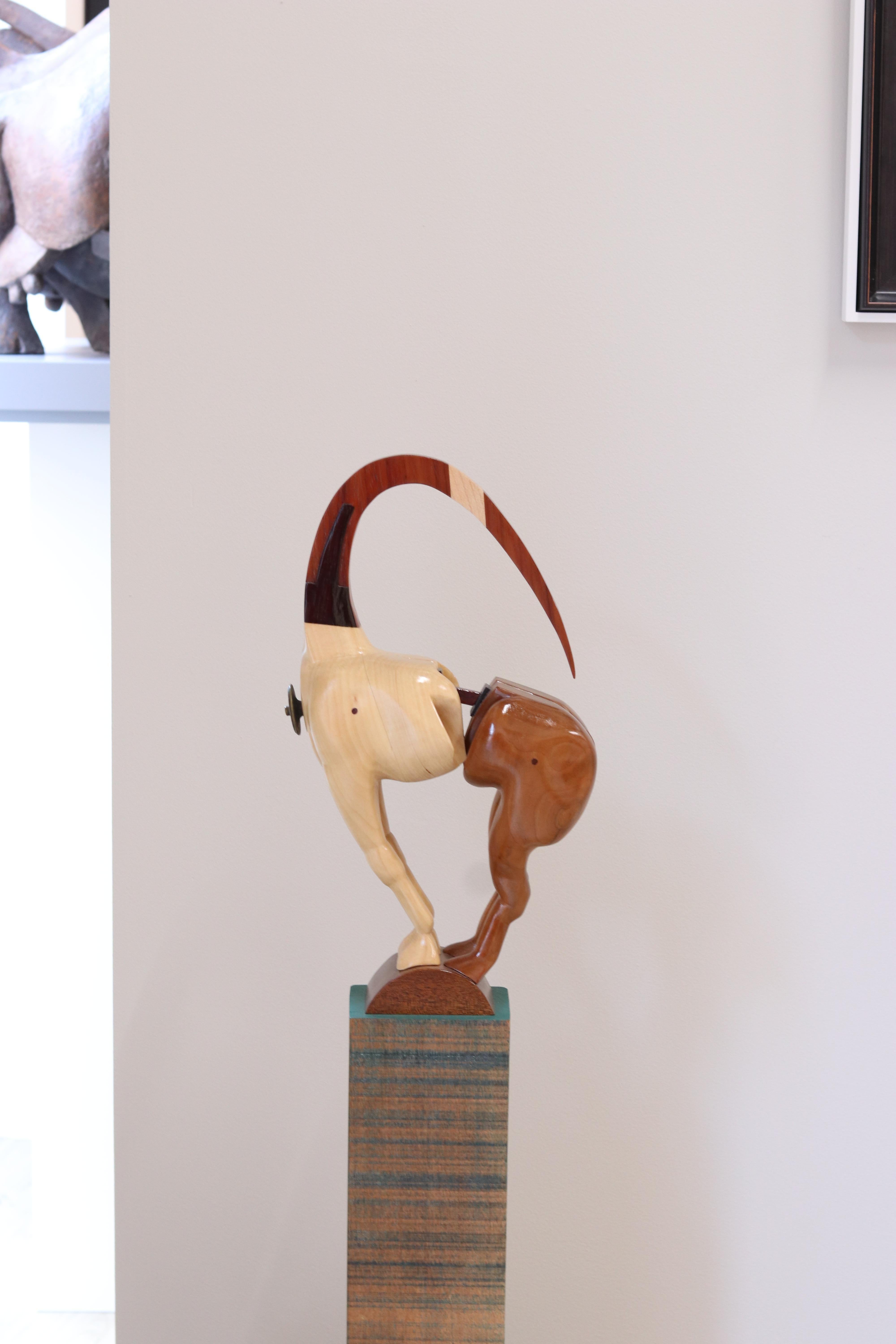 Equus Capricornus - 21st Century Contemporary Wooden Sculpture by Jos de Wit For Sale 2