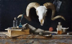 Still-life with Skull, 21st Century Contemporary Oil Painting by Ksenya Istomina