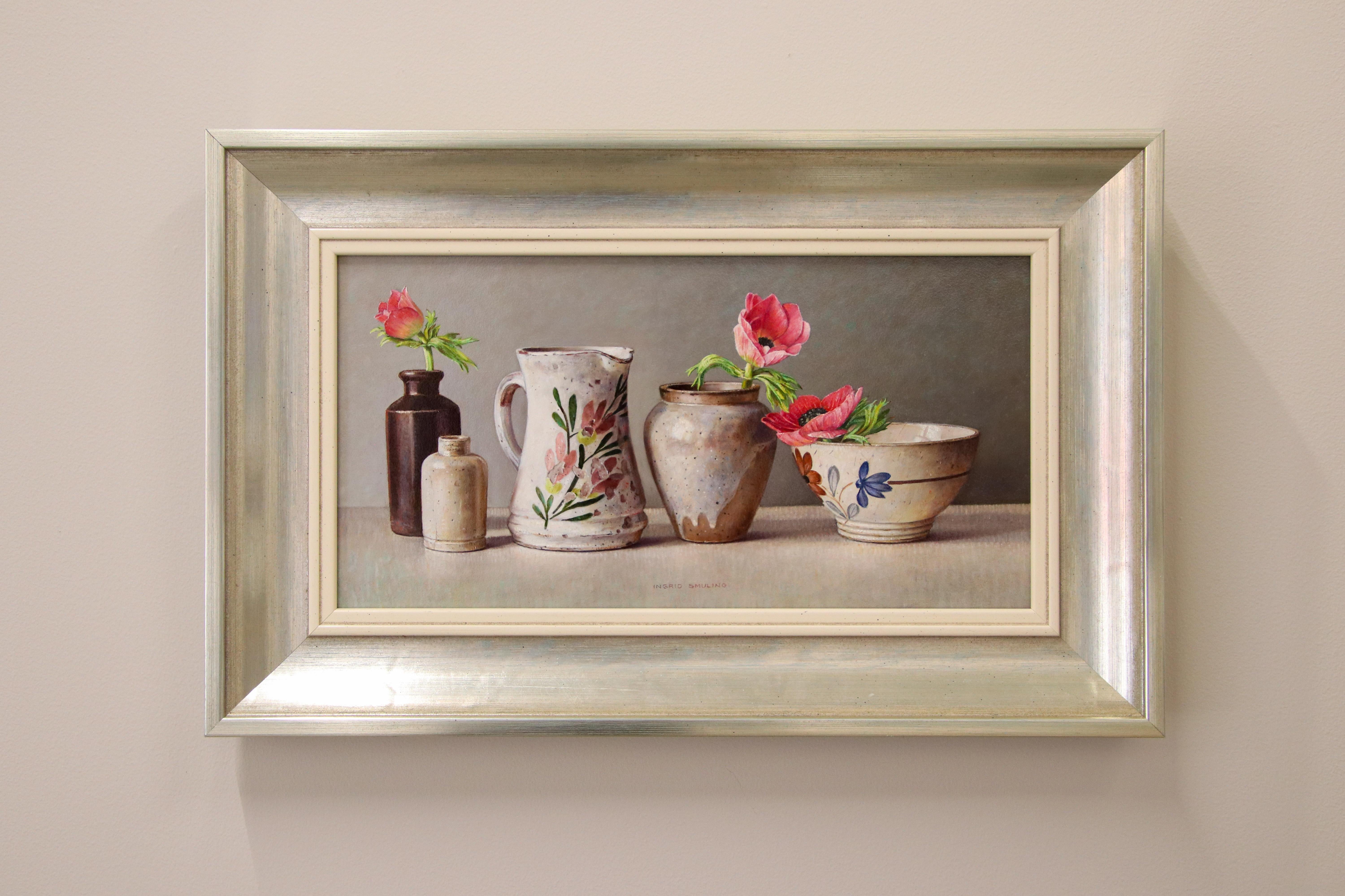 Anémonas rosadas - Bodegón contemporáneo del siglo XXI por Ingrid Smuling en venta 1