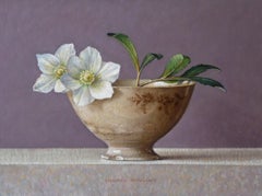 Hellebore in brown bowl - 21st Century Contemporary Still-life by Ingrid Smuling