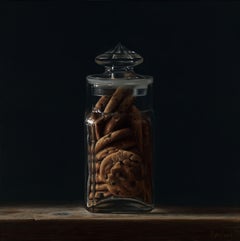 Jar with Cookies - 21st Century Contemporary Acrylic Still-Life Painting 