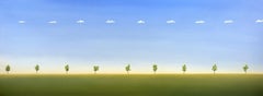 Landscaped II - 21st Century Contemporary Oil Painting of Trees and Blue Sky