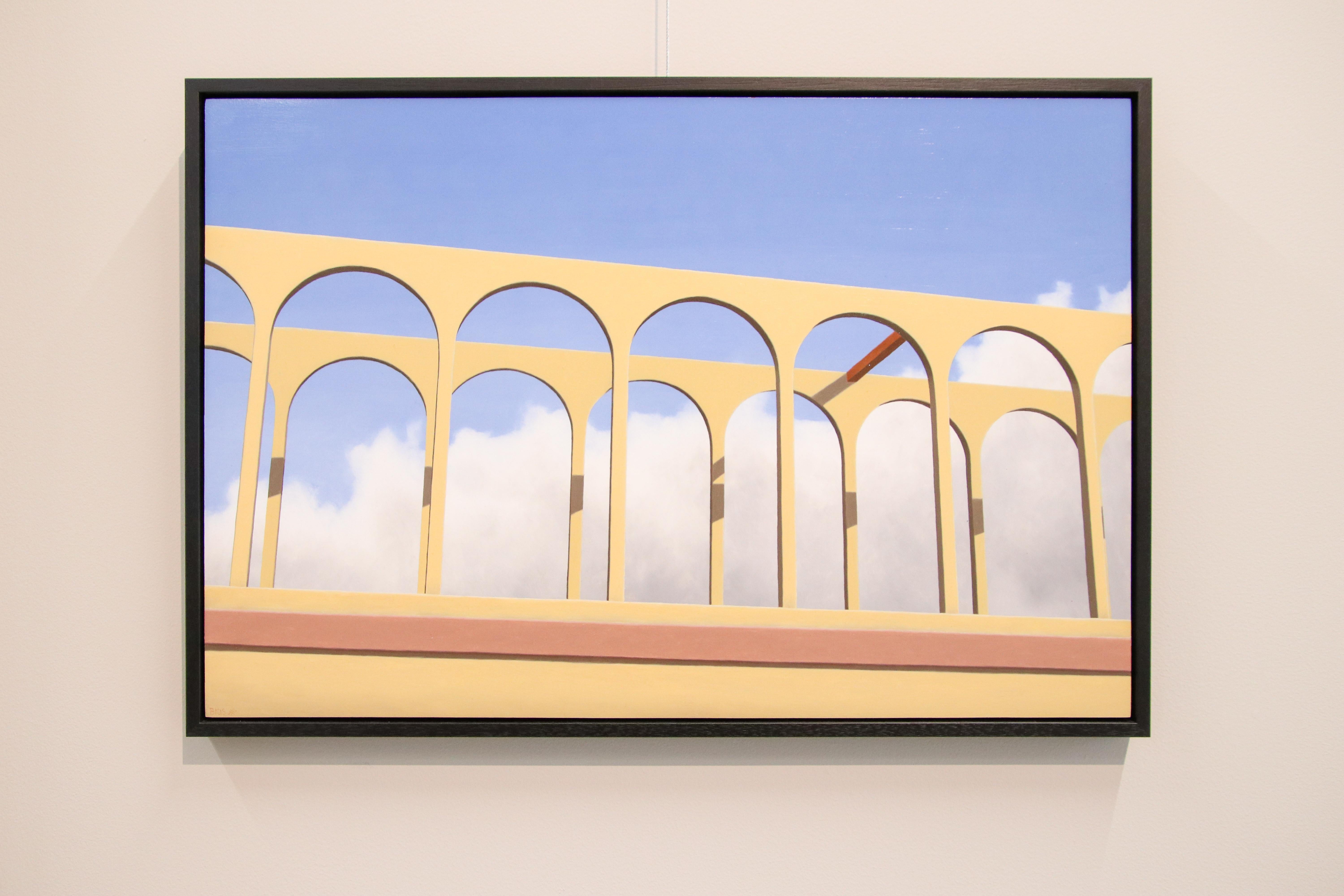 The Bridge - 21st Century Contemporary Oil Painted Landscape - Painting by Bert Brus