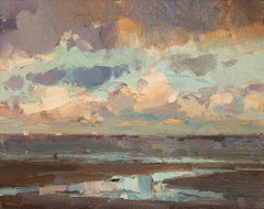 Seascape, Morning Colors Clouds & Reflection - 21st Century Contemporary